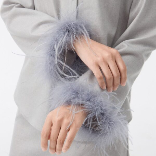 Wool Shirt with ostrich feather cuffs - Image 6