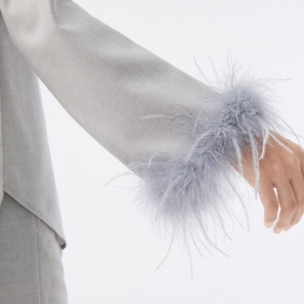 Wool Shirt with ostrich feather cuffs - Image 7